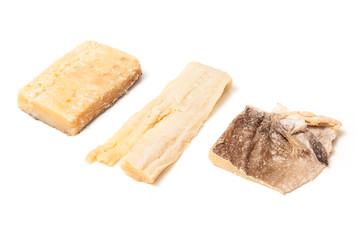 Pieces of salt cod fish