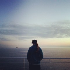 Man watching sea from boat