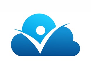 cloud logo,people check health data computing,success business