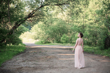beautiful girl in summer park