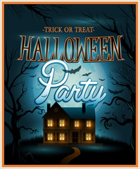 Fototapeta na wymiar Retro Halloween background party invitation