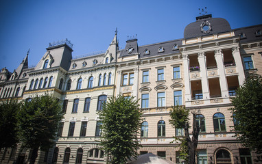 Fototapeta na wymiar in the art nouveau district of the latvian capital Riga.