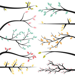 Vector Collection of Tree Branch Silhouettes - 67375435