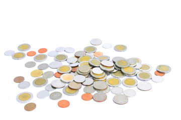 Coin of Thailand on white background