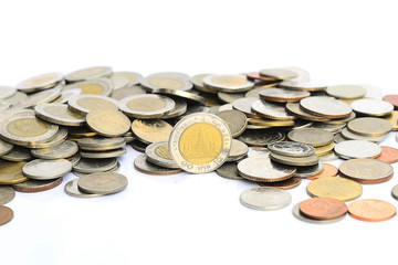 Coin of Thailand on white background