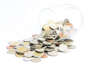 Coin of Thailand in jar