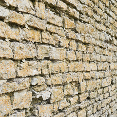 Old castle brick wall