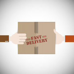 Fast delivery seller hand and buyer hand