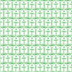 Seamless pattern with silhouettes of leaves on stems
