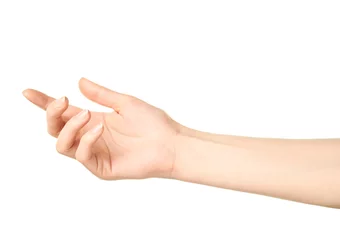 Fotobehang Female caucasian hand gesture isolated © exopixel