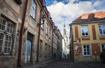 Fototapeta na wymiar Old Street of Tallinn Estonia