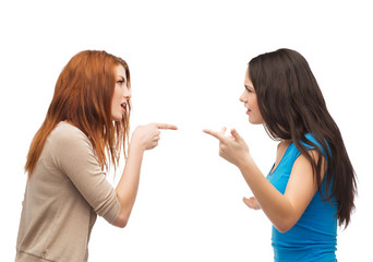 two teenagers having a fight
