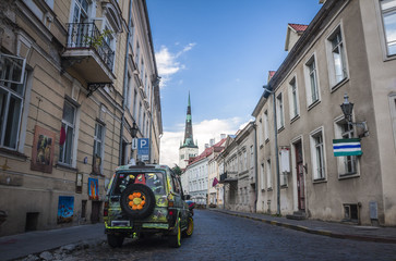 Obraz na płótnie Canvas Old Street of Tallinn Estonia