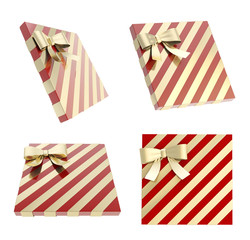 Obraz premium Wrapped gift box with a bow and ribbon