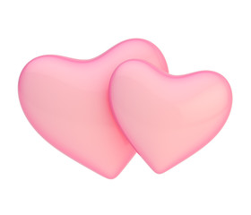 Pair of hearts composition isolated