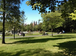 Summer in Kelvingrove park in Glasgow