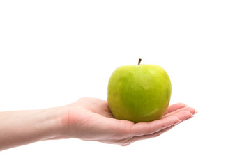 hand with an apple