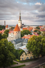 Scenic summer aerial panorama of Tallinn, Estonia