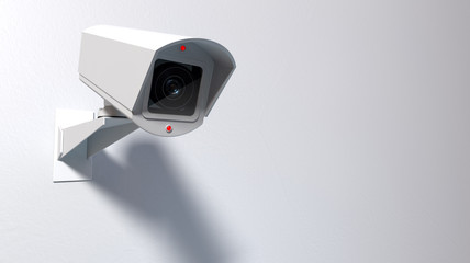 Surveillance Camera On White