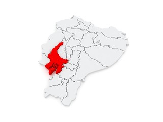 Map of Guayaquil. Ecuador.