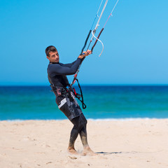 young  kite surfing athlete