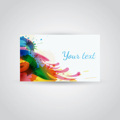 Watercolor woman in hat - banner or business card