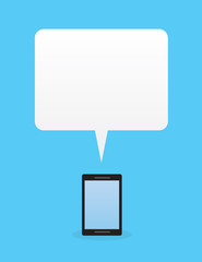 Phone with large blank speech bubble