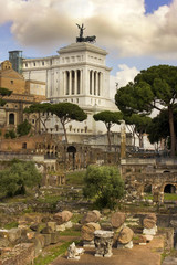 Naklejka premium monument of Vittorio Emanuele and Roman Forum, Rome