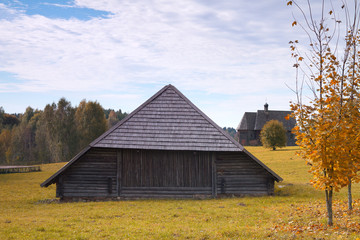 Obraz premium antique wooden village in the heart of Europe