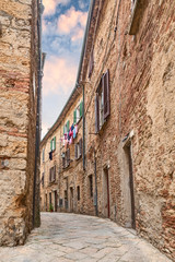 ancient alley in Volterra, Tuscany, Italy