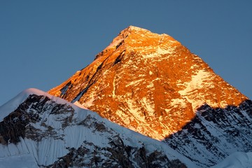 Summit of Mt. Everest at Sunset
