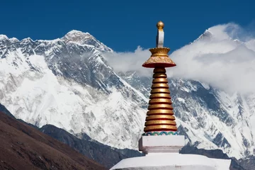 Crédence de cuisine en verre imprimé Lhotse Stupa at Tengboche