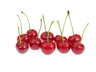 Fresh cherrys isolated on white