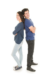 Fototapeta premium young couple in blue