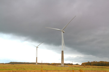 windmills in the autumn landscape