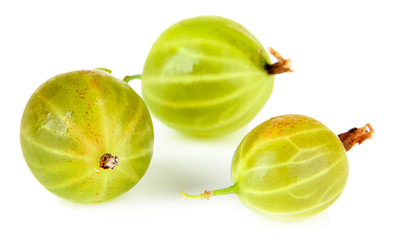 Fresh gooseberries isolated on white
