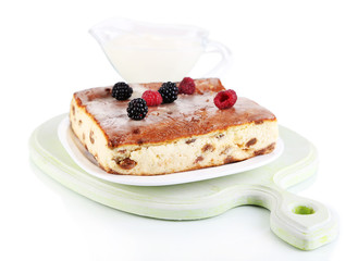 Cheese casserole with raisins