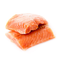 Salmon fillet isolated on white.