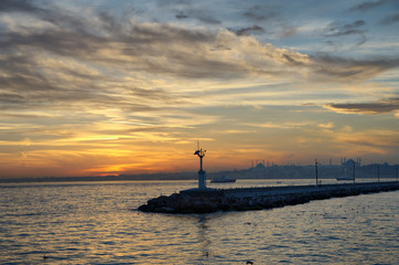 Istanbul in sunset from anatolian part
