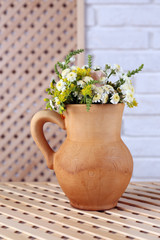 Beautiful flowers in home interior decoration