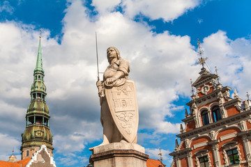 A statue of Riga's patron saint, St Roland.