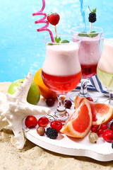 Delicious milkshakes, close-up