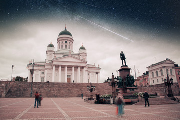 Helsinki Catheral . Elements of this image furnished by NASA