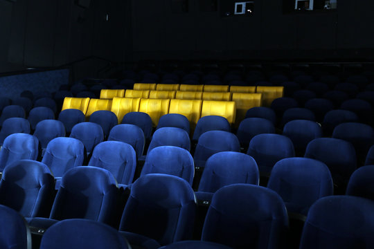 Empty comfortable seats in cinema