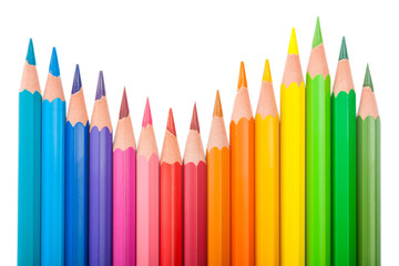 set of color pencils wave-shaped