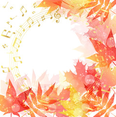 音符　楽譜　もみじ