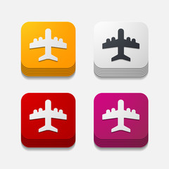 Obraz premium square button: plane
