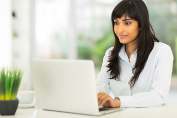 indian businesswoman using computer