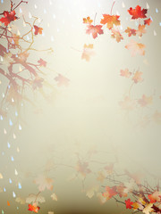 Fototapeta na wymiar Autumnal Background with maple leaves. EPS 10