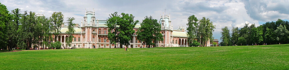 Fototapeta na wymiar Panorama: Palace of the Russian Empress Catherine II in Moscow